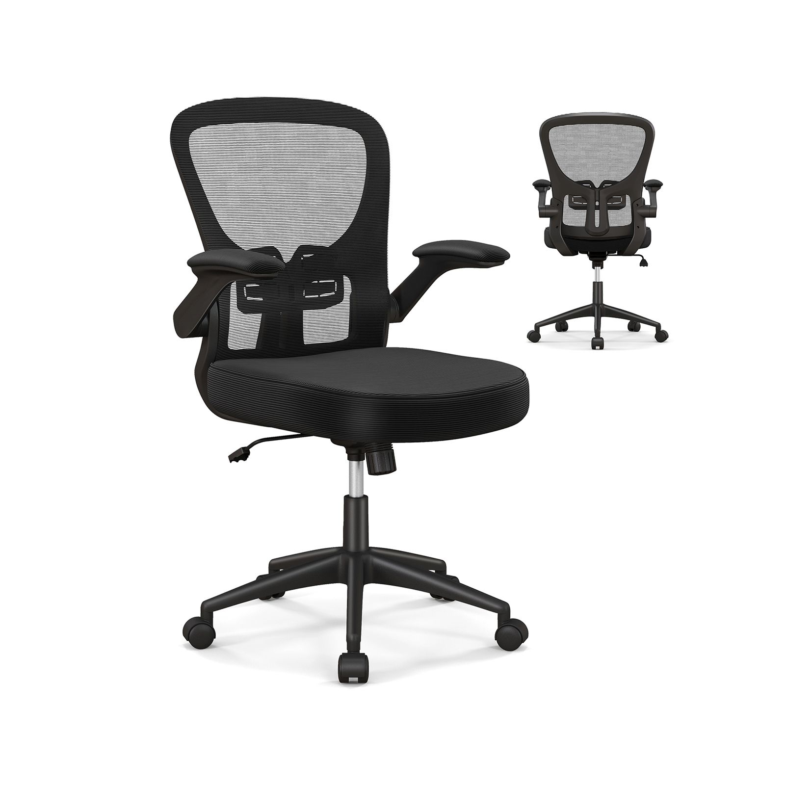 Ergonomic Office Chair Adjustable Swivel Mesh Task Chair with Flip-Up Armrests